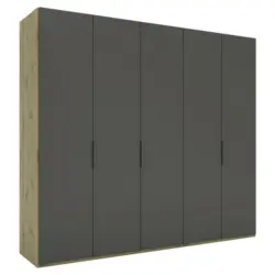 Drehtürenschrank in Anthrazit, Eiche Artisan