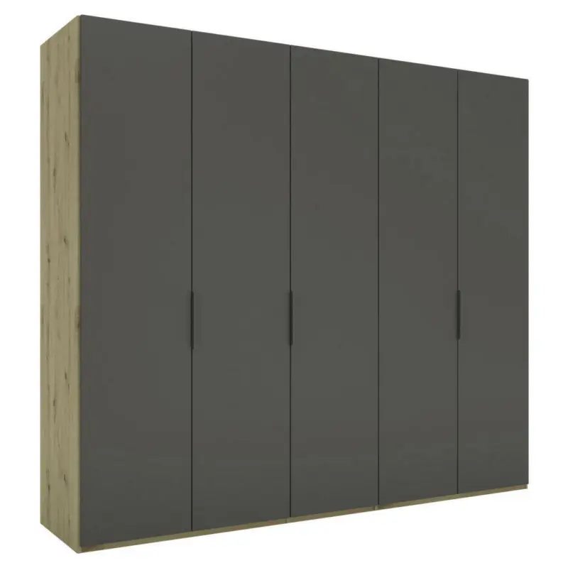 Drehtürenschrank in Anthrazit, Eiche Artisan