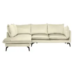 Ecksofa in Samt Beige