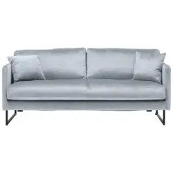2,5-Sitzer in Samt Grau, Silberfarben