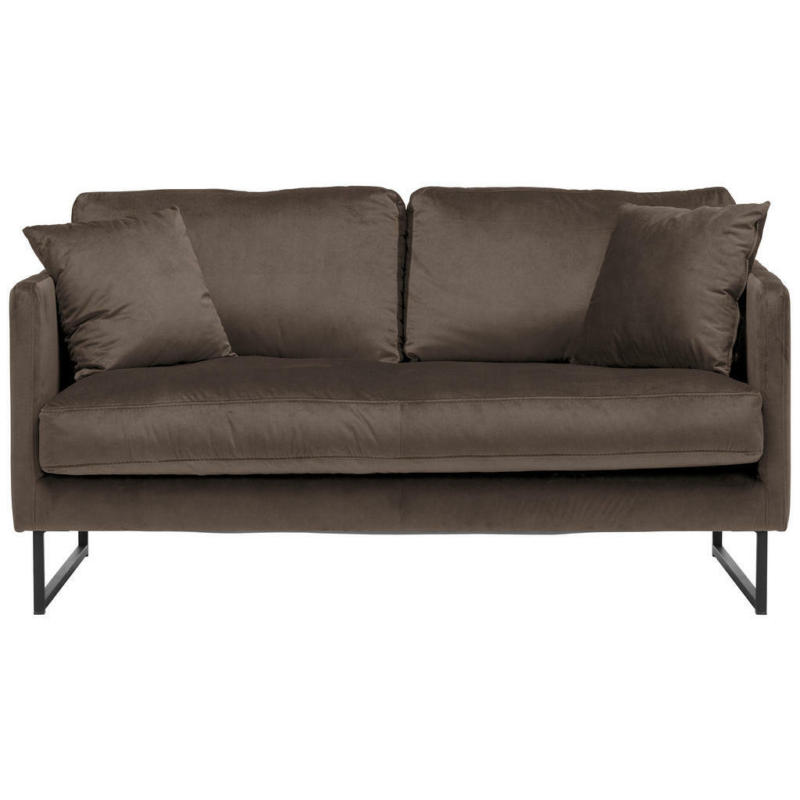 Zweisitzer-Sofa in Samt Braun