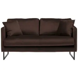 Zweisitzer-Sofa in Samt Dunkelbraun