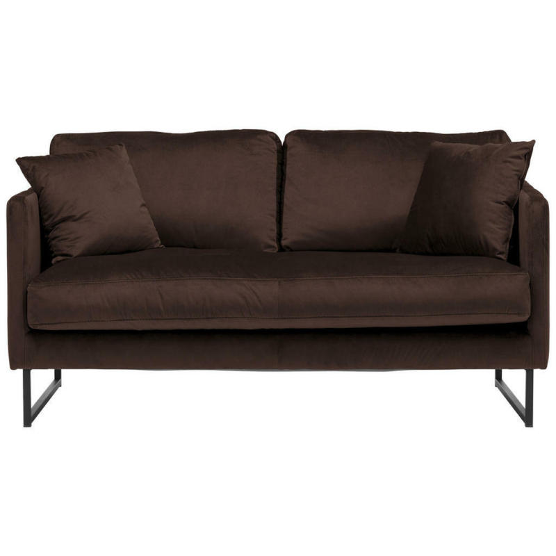 Zweisitzer-Sofa in Samt Dunkelbraun