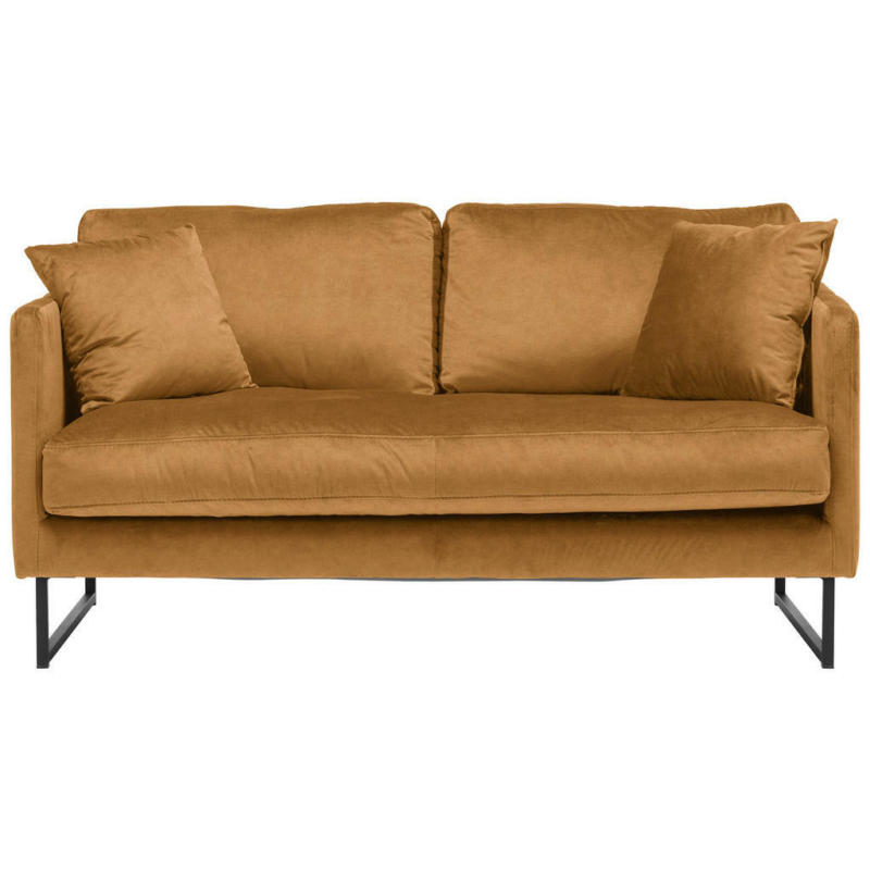 Zweisitzer-Sofa in Samt Gelb
