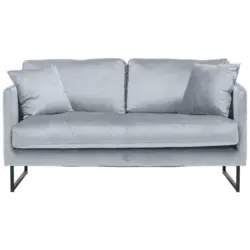 Zweisitzer-Sofa in Samt Grau, Silberfarben