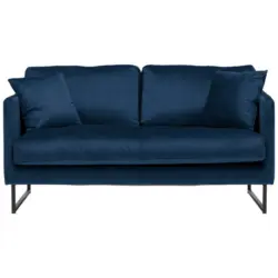 Zweisitzer-Sofa in Samt Dunkelblau