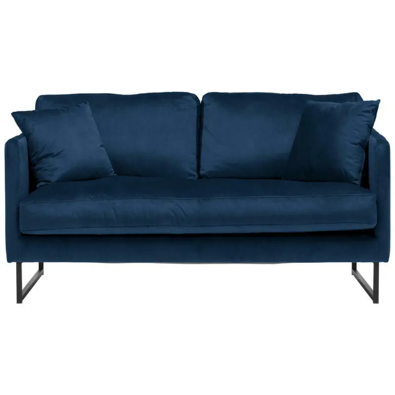 Zweisitzer-Sofa in Samt Dunkelblau