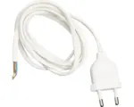 Hornbach Anschlussgarnitur weiß mit Euro Stecker, Flachkabel 2x0,75, 1,5 Meter