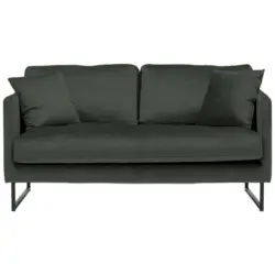 Zweisitzer-Sofa in Samt Dunkelgrau