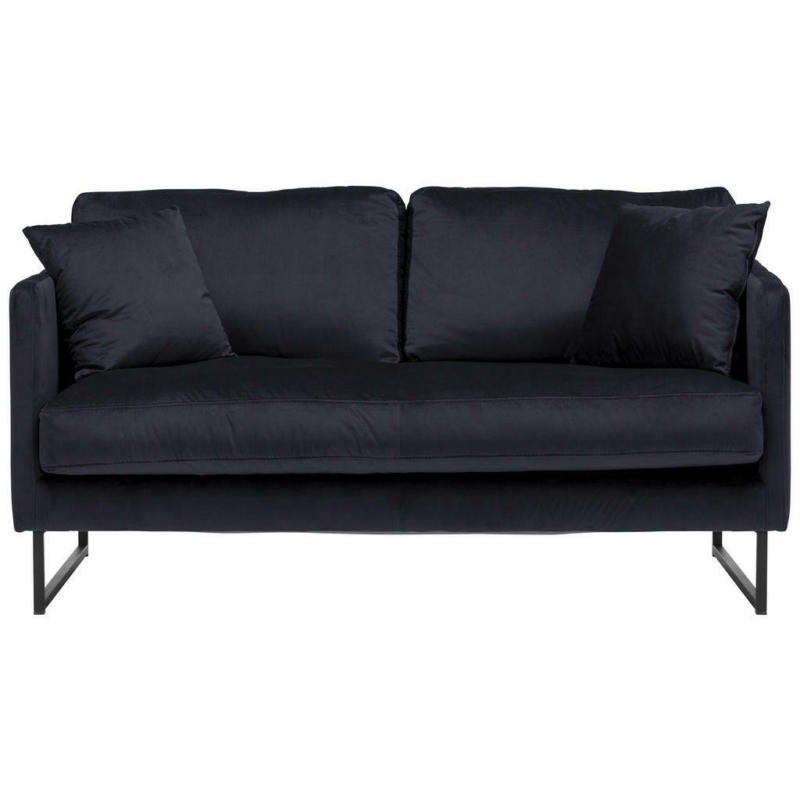 Zweisitzer-Sofa in Samt Schwarz