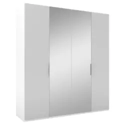 Drehtürenschrank in Grau, Weiß