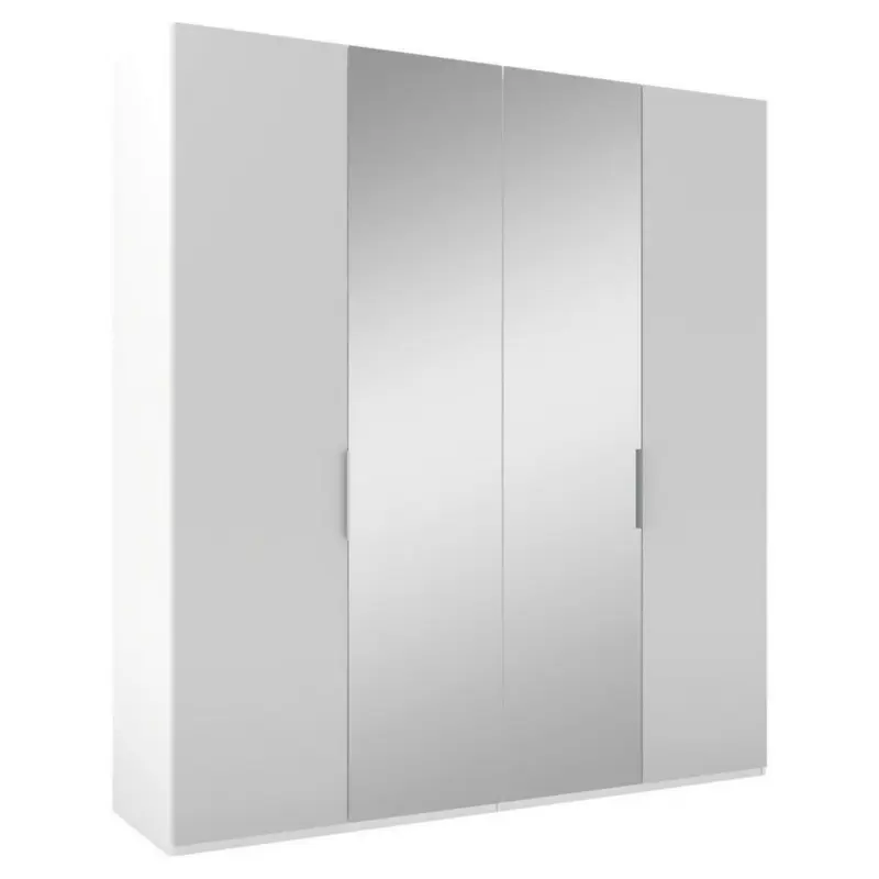 Drehtürenschrank in Grau, Weiß