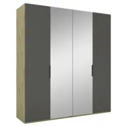 Dreht&uuml;renschrank in Anthrazit, Eiche Artisan