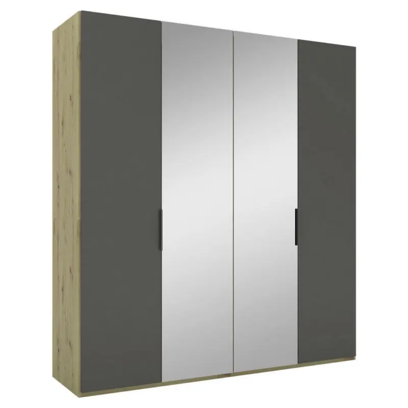 Dreht&uuml;renschrank in Anthrazit, Eiche Artisan