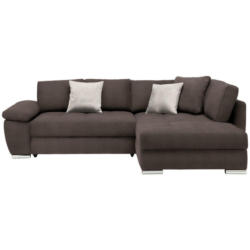 Ecksofa in Webstoff Dunkelbraun