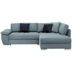 Ecksofa in Webstoff Hellblau