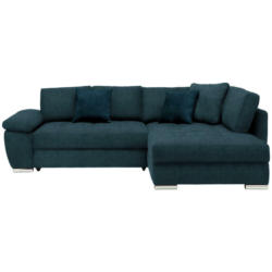 Ecksofa in Webstoff Petrol