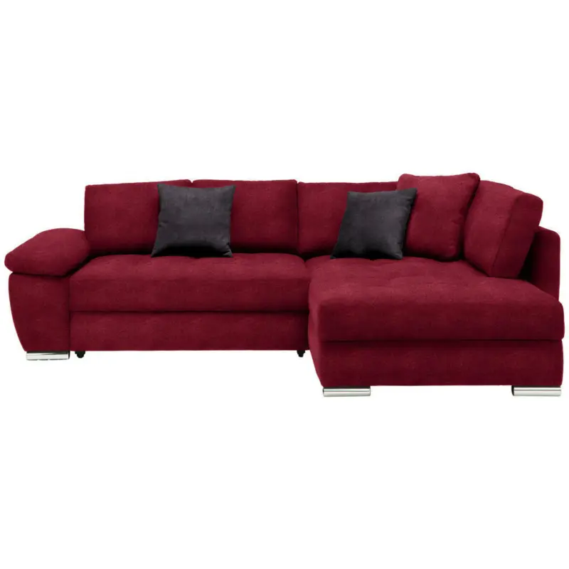 Ecksofa in Webstoff Rot