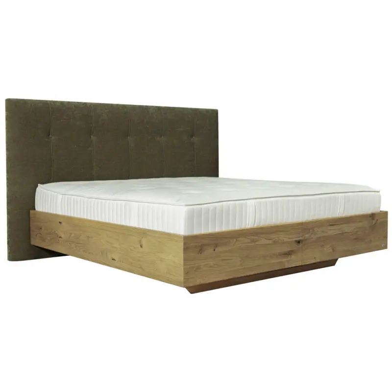 Boxspringbett 160/200 cm in Grün, Wildeiche