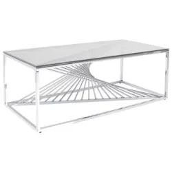 Couchtisch in Metall, Glas 120/60/45 cm