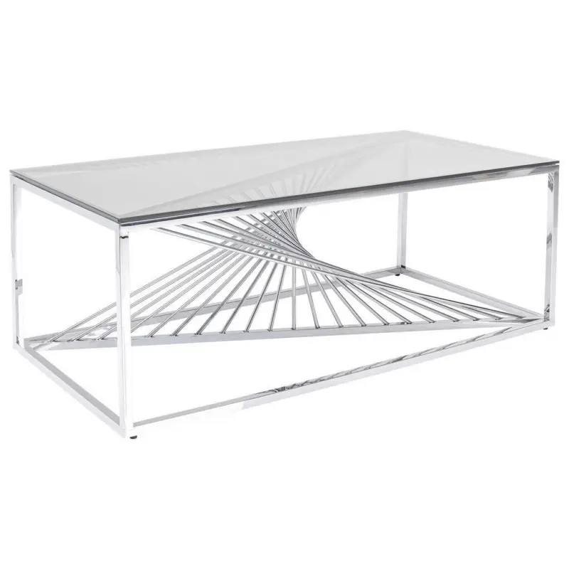 Couchtisch in Metall, Glas 120/60/45 cm