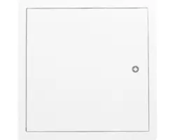 Revisionstür Softline Stahlblech verzinkt weiss RAL 9016 mit versenktem 4-Kantverschluss und 1-teiliger Rahmen 15 x 15 cm