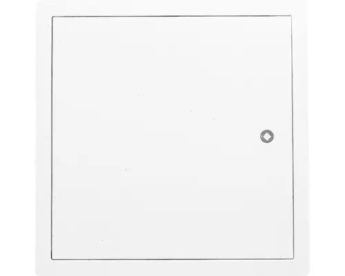 Revisionstür Softline Stahlblech verzinkt weiss RAL 9016 mit versenktem 4-Kantverschluss und 1-teiliger Rahmen 15 x 15 cm