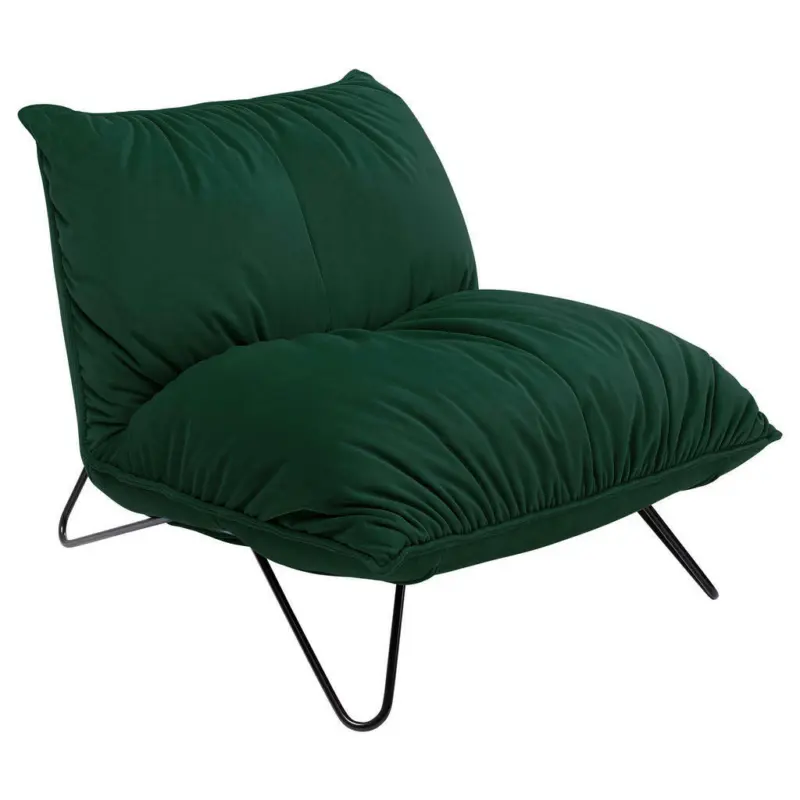 Designsessel in Samt Gr&uuml;n