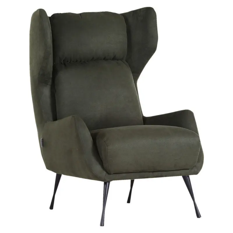 Ohrensessel in Mikrofaser Dunkelgr&uuml;n