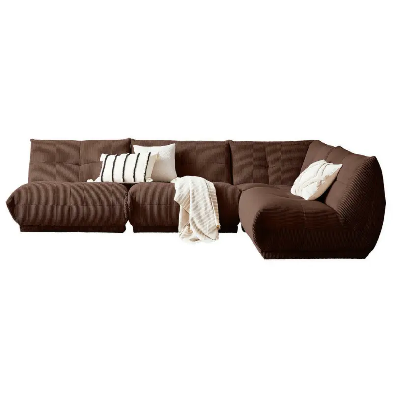 Ecksofa in Kord Braun