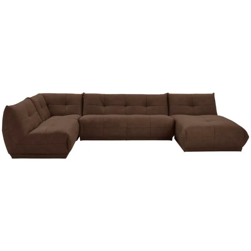 Wohnlandschaft in Lederlook Braun