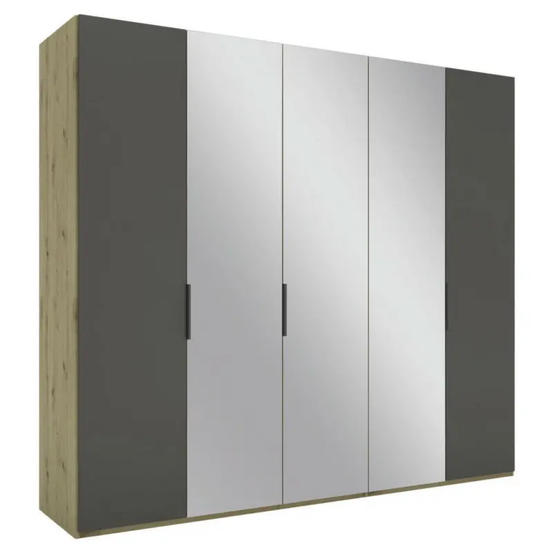 Dreht&uuml;renschrank in Anthrazit, Eiche Artisan