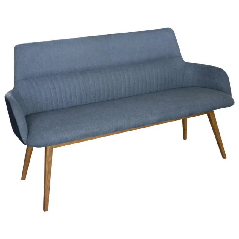 Sitzbank 157/88/62,5 cm in Eichefarben, Dunkelblau