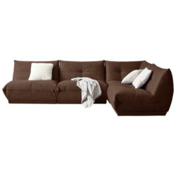 Ecksofa in Lederlook Braun