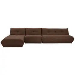 Ecksofa in Lederlook Braun