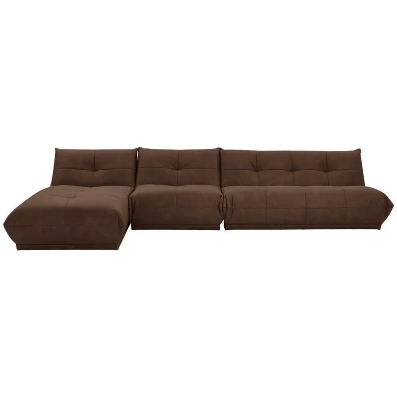 Ecksofa in Lederlook Braun
