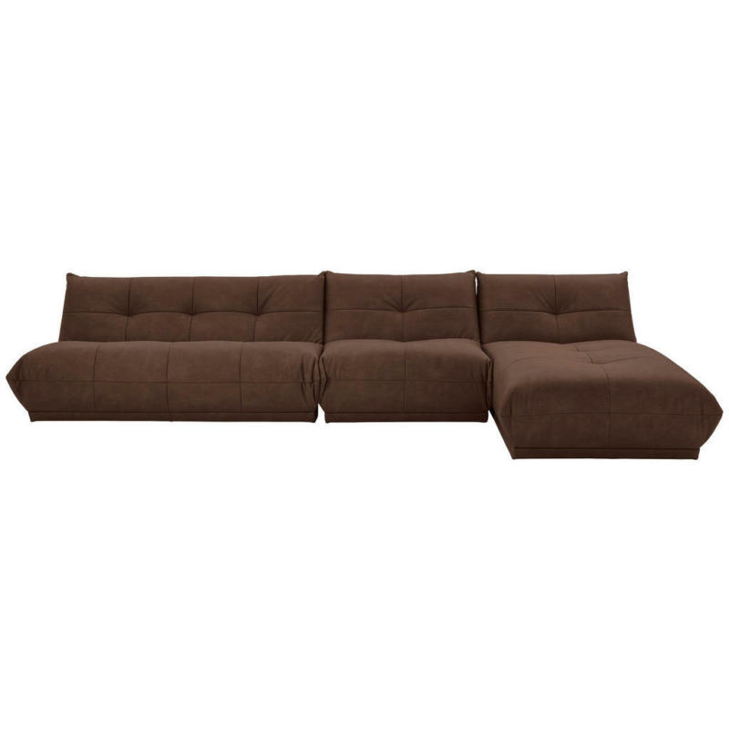 Ecksofa in Lederlook Braun