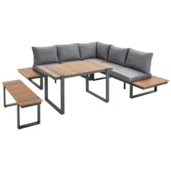 Dining-Loungeset 5-teilig 240/240 cm