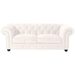 Chesterfield-Sofa in Mikrofaser Creme