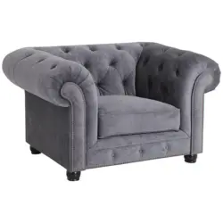 Chesterfield-Sessel in Mikrofaser Grau