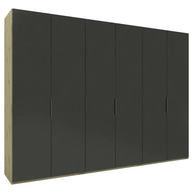 Drehtürenschrank in Anthrazit, Eiche Artisan