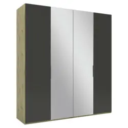 Drehtürenschrank in Anthrazit, Eiche Artisan