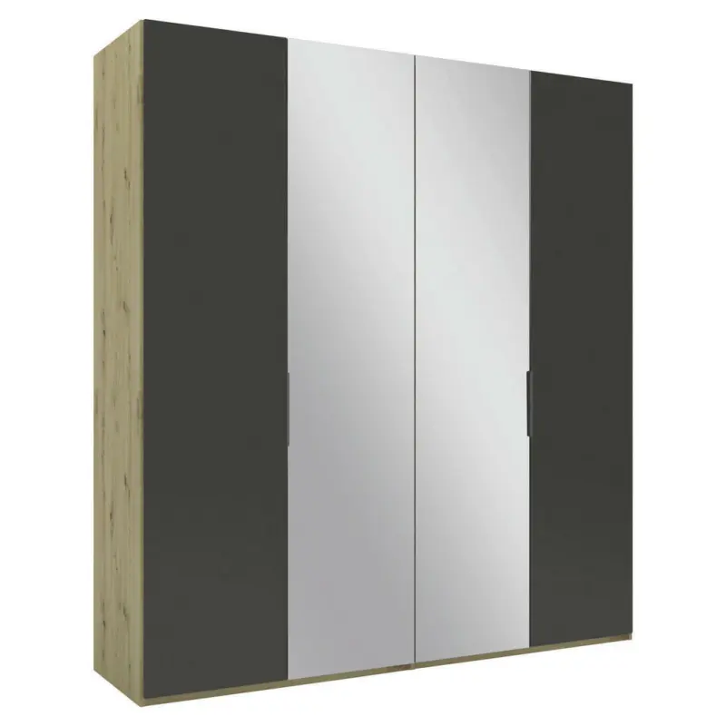 Drehtürenschrank in Anthrazit, Eiche Artisan
