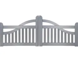 Doppeltor Konsta Bogen ohne Schloßfräsung 300 x 95 cm hellgrau