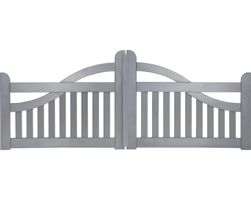 Doppeltor Konsta Bogen ohne Schloßfräsung 300 x 95 cm hellgrau