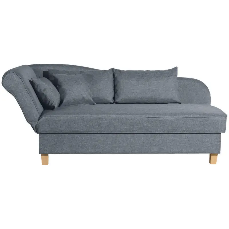 Récamiere in Flachgewebe Blau