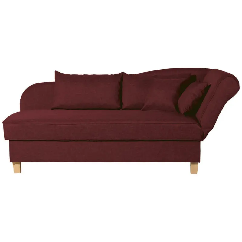 Récamiere in Flachgewebe Rot