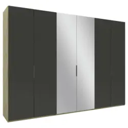 Drehtürenschrank in Anthrazit, Eiche Artisan