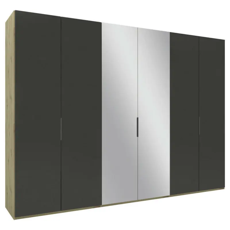 Drehtürenschrank in Anthrazit, Eiche Artisan