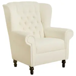 Ohrensessel in Struktur Creme